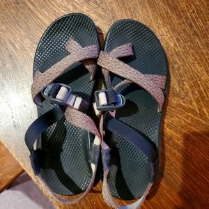 Womens Sz 10 Brown Chaco Z/2 Classic Hiking Sandals Toe Loop recently re-soled!
